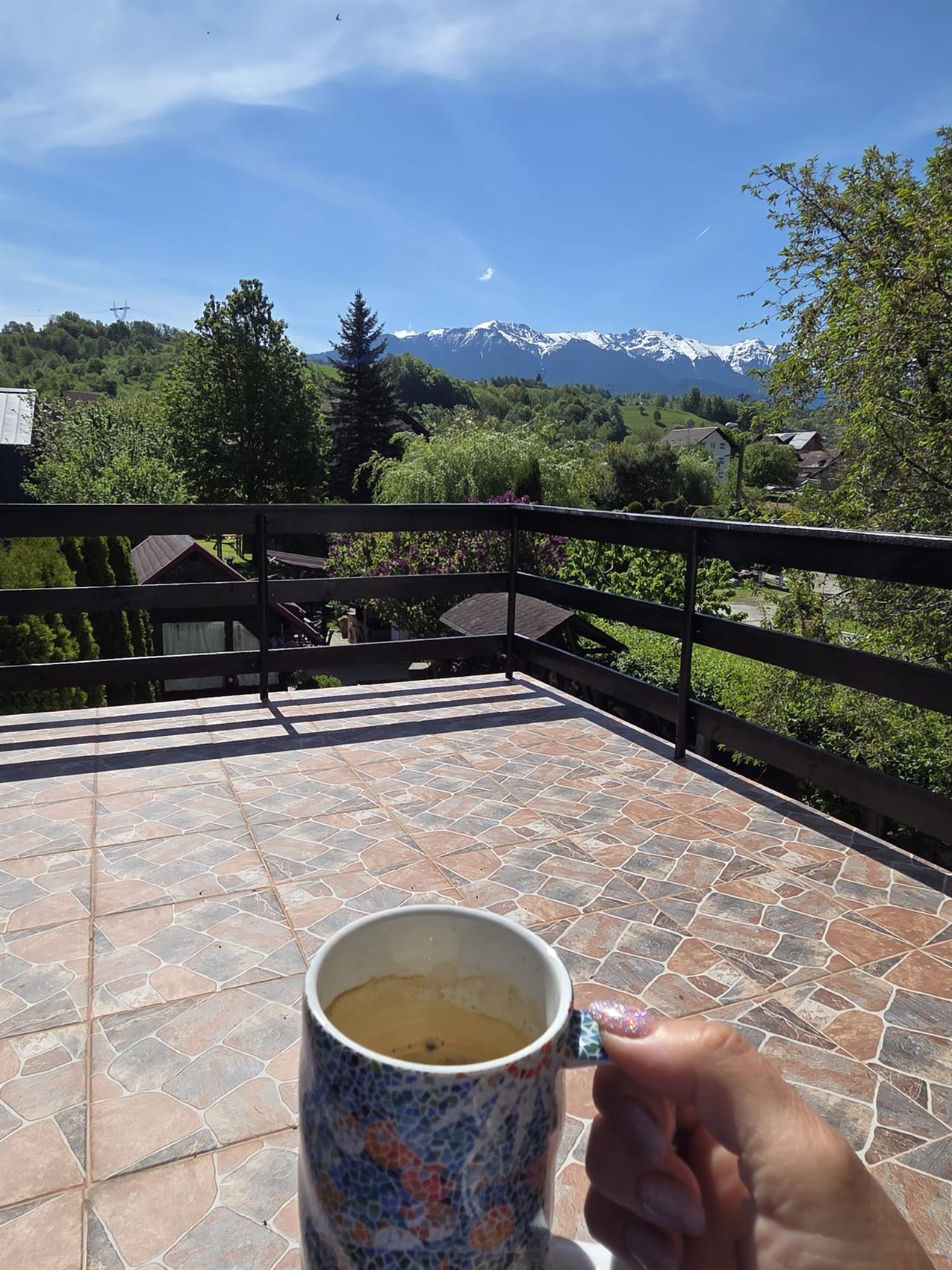 Terasă cu panoramă spre munți